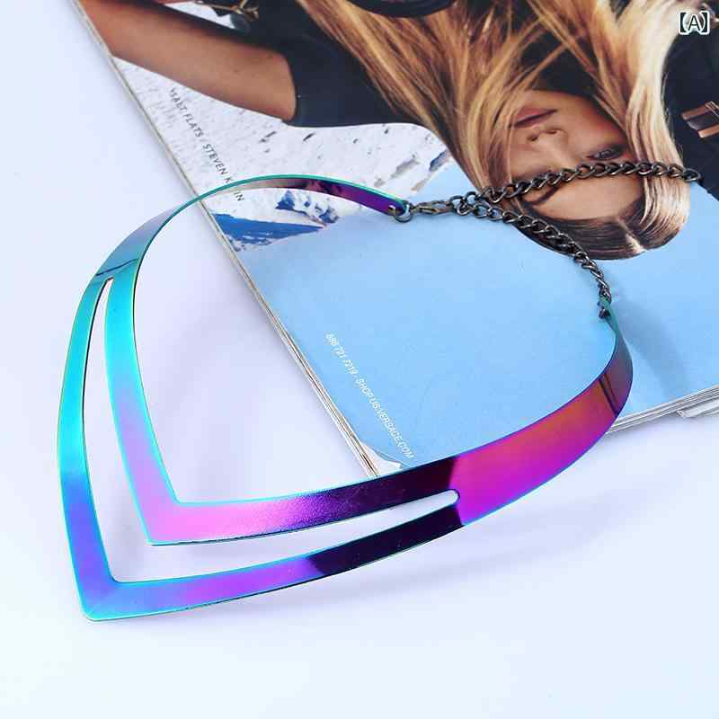 パフォーマンス 衣装 アクセサリー 特殊性 メタルカラー ネックレス カラフル フェイク カラー 光沢 ネック カラー ジュエリー