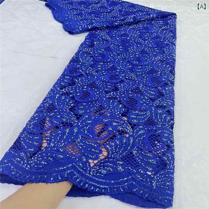 レース 生地 アフリカ大 花 魚 糸 細かい 全幅 刺繍 ウェディングドレス レディース