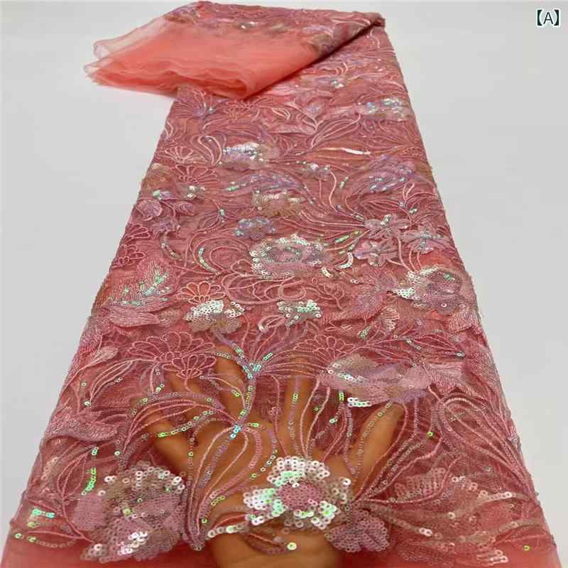 スパンコール キラキラ キラキラ 生地 キラキラ シンフォニー 刺繍 レース 立体 刺繍 花 メッシュ ウェディングドレス 刺繍 布 レース