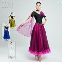 ダンス 衣装 レディース 社交ダンス モダンダンス ドレス 春 嘉美 ドレス スクエア ストレッチ Vネック スカート