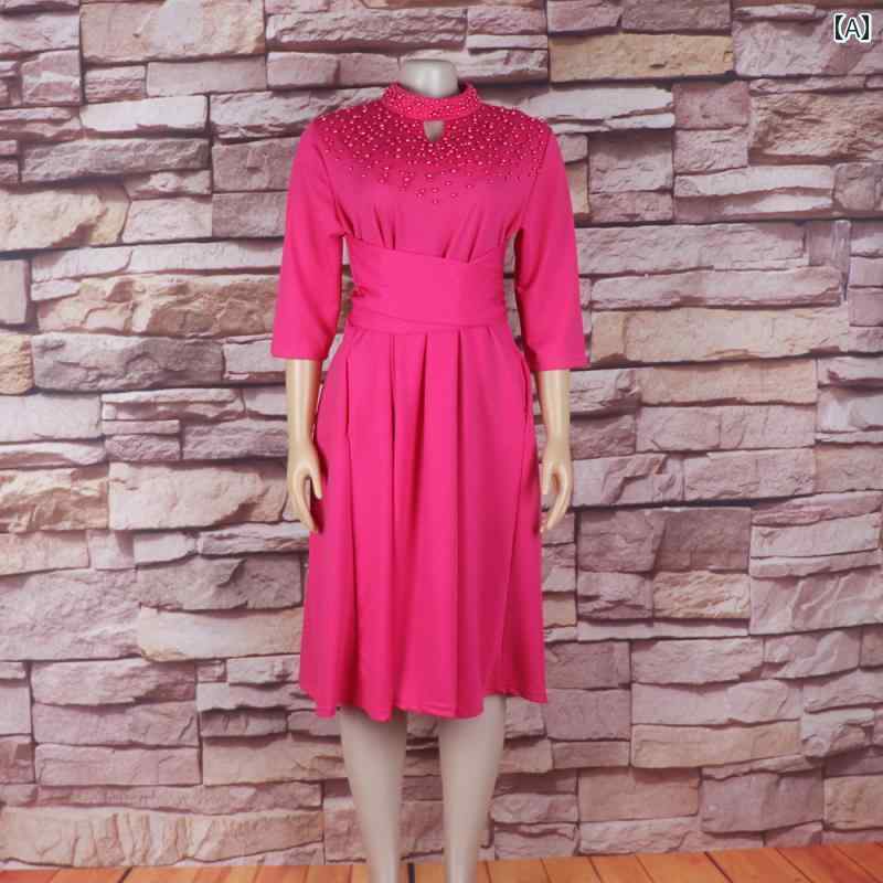 レディース ファッション アフリカ ワイド ベルト ポケット ドレス アフリカ ドレス