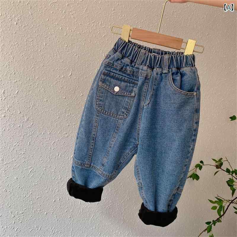 ズボン キッズ 子供服 男の子 女の子 かわいい 秋冬 起毛 ジーンズ オーバー オール ベビー