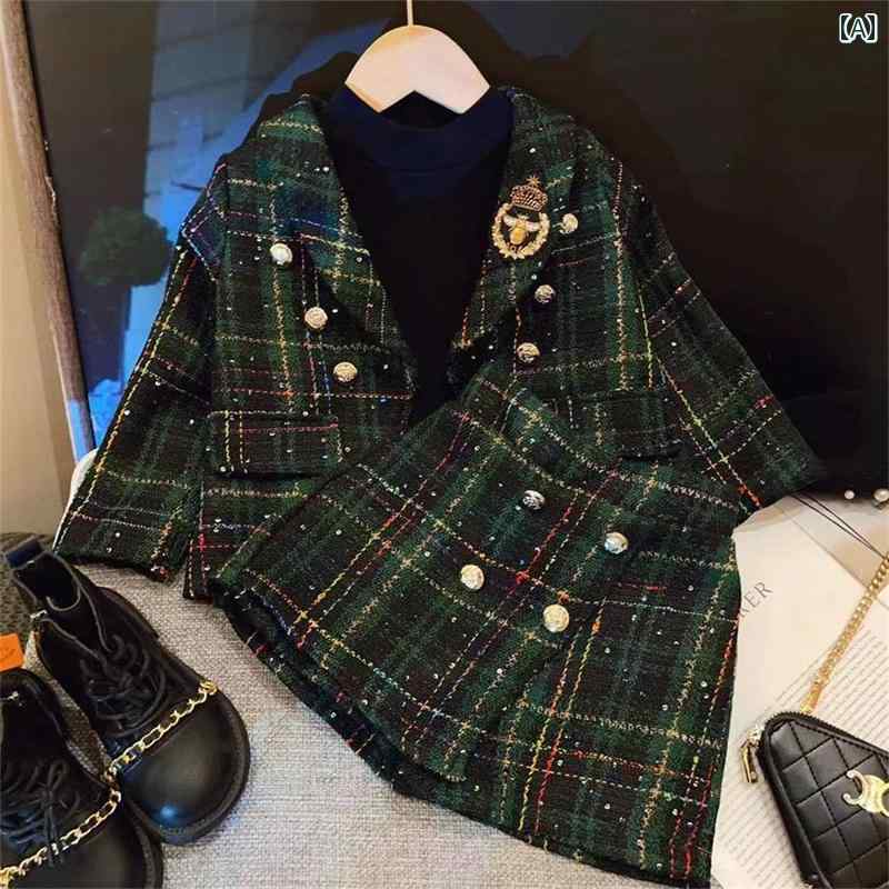 子供服 女の子 セットアップ かわいい おしゃれ JK 西洋 カレッジ スカート 秋 ショート スカート