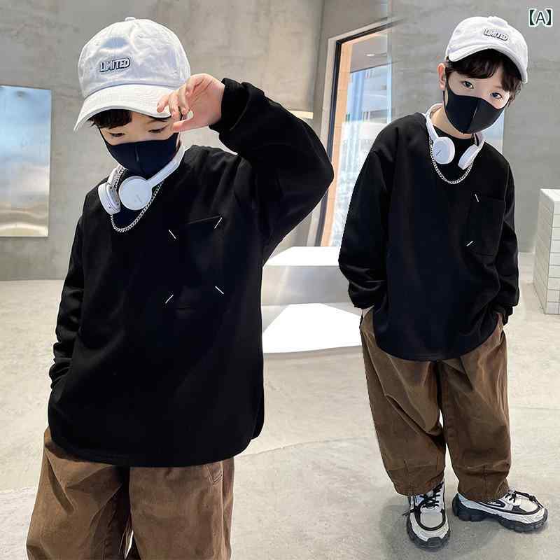 男の子 トップス カジュアル おしゃれ 春秋 スウェットシャツ 長袖 ボトムス シャツ 秋 ファッション トレンド