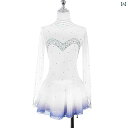フィギュア スケート 衣装 子供 女子 大人 レディース パフォーマンス 服 スケート 服 競技 輝く 白 グラデーション スカート