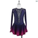 フィギュア スケート 衣装 子供 女子 大人 レディース パフォーマンス 服 スケート スカート 競技 ダークパープル グラデーション