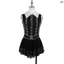 フィギュア スケート 衣装 子供 女子 大人 レディース パフォーマンス 服 スケート スカート 競技 黒 スーツ 襟