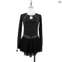 フィギュア スケート 衣装 子供 女子 大人 レディース パフォーマンス 服 スケート スカート 競技 黒 長袖 輝く