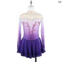 フィギュア スケート 衣装 子供 女子 大人 レディース パフォーマンス 服 スケート スカート 競技 長袖 グラデーション パープル