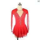フィギュア スケート 衣装 子供 女子 大人 レディース 服 パフォーマンス 服 スケート 服 競技 スカート 長袖 赤 長袖