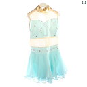 フィギュア スケート 衣装 子供 女子 大人 レディース 服 スケート 服 パフォーマンス 競技 スカート 軽量 涼しい ブルー ゴールドカラー