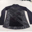 フィギュア スケート トレーニング 練習着 服 スケート 服 パフォーマンス 服 子供 メンズ 大人 競技 トップスス 黒 起毛 花