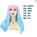 ウィッグ かつら コスプレ ステージ パフォーマンス ロング ストレート ヘア レディース ミント ライブブロードキャスト エア バング 通気性 快適 ファッション トレンド ハイ 軽量 涼しい ロング ストレート ヘア フル ヘッド ギア