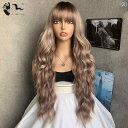 ウィッグ かつら ステージ パフォーマンス コスプレ 変装 大きめ 波状 ロング 巻き 毛 グラデーション ナチュラル フル 前髪 高温 セット