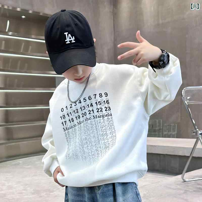 男の子 トップス カジュアル おしゃれ スウェットシャツ 春秋 薄手 涼しい 涼しい 秋 ブラック トレンディ