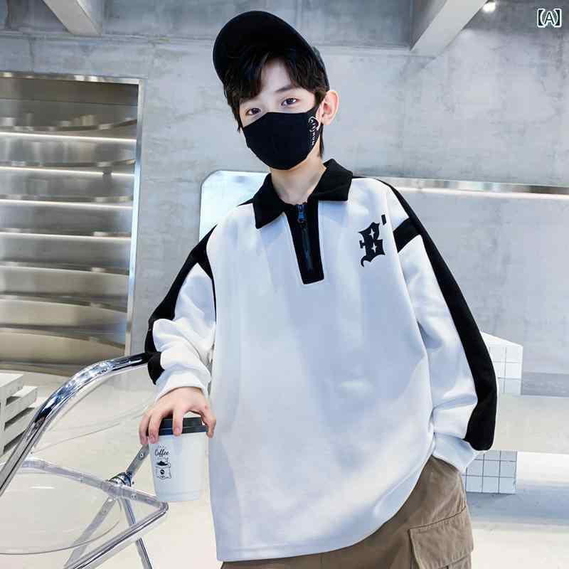 男の子 トップス カジュアル おしゃれ スウェットシャツ 大きめ 春秋 風 クール 韓国 街 着