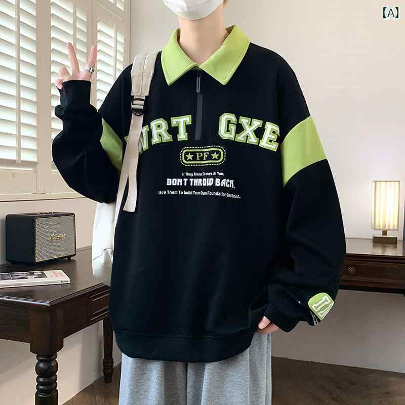 男の子 トップス カジュアル おしゃれ 春秋 長袖 トレーナー 13歳 学生 ポロシャツ 15歳 綿