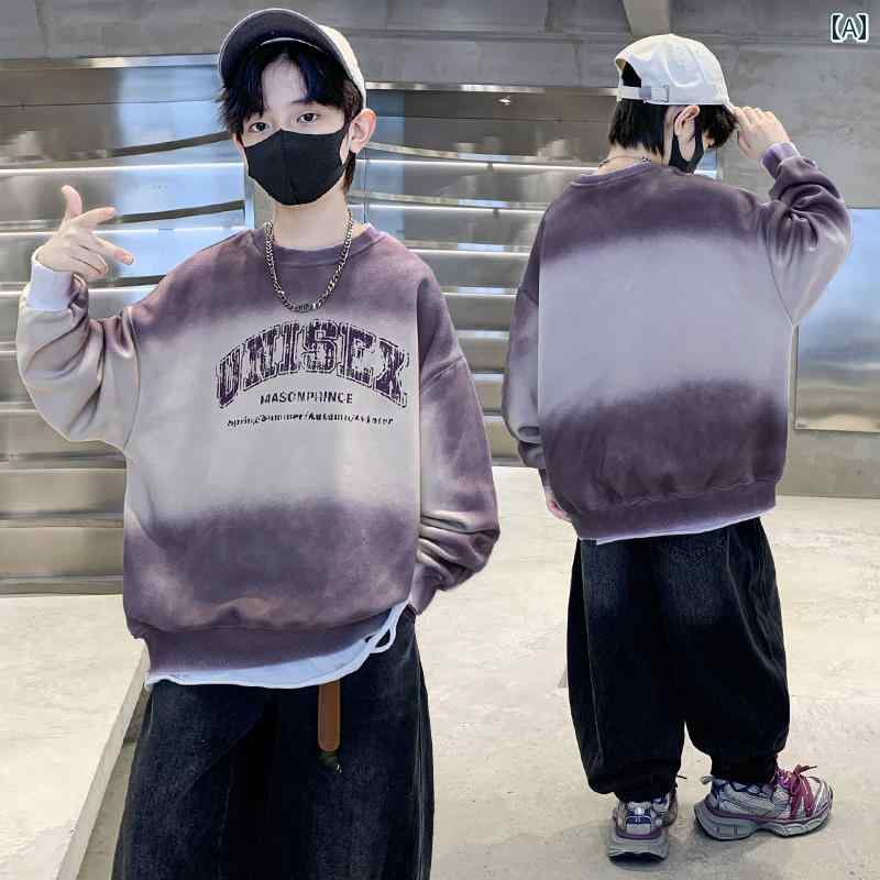 男の子 トップス カジュアル おしゃれ スウェットシャツ 秋服 トレンド