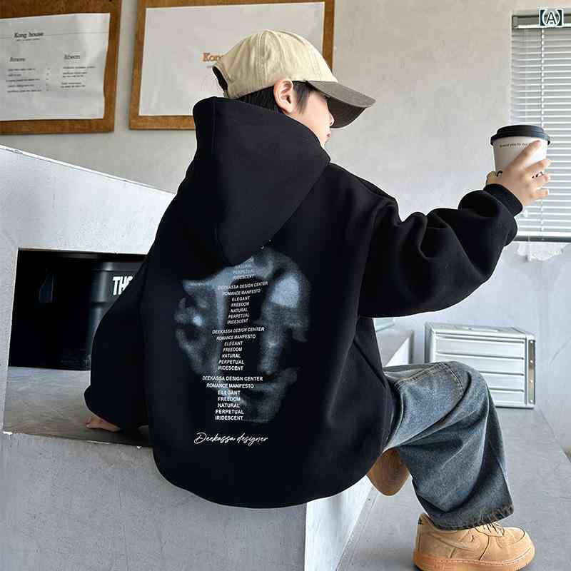 男の子 トップス カジュアル おしゃれ フリーストレーナー 秋冬 厚手 冬服 冬 フード トップス トレン..