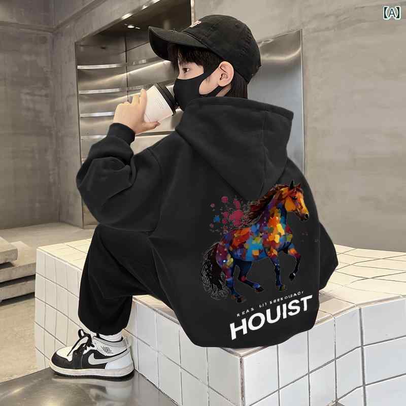 男の子 トップス カジュアル おしゃれ スウェットシャツ 春秋 長袖 秋 トップス フード トレンディ