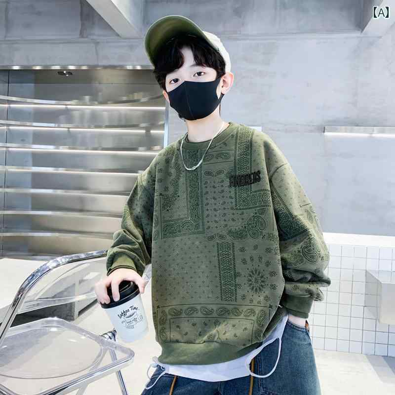 男の子 トップス カジュアル おしゃれ スウェットシャツ 春秋 トップス スクール 秋服 長袖 ファッション