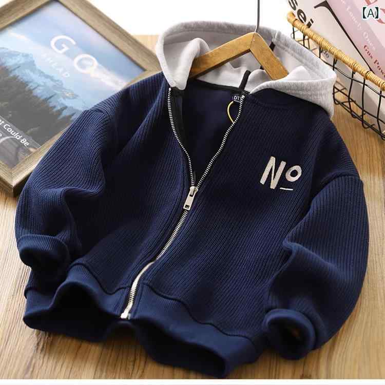 男の子 トップス カジュアル おしゃれ オーストリア 起毛 ジャケット 起毛 ジッパー スウェットシャツ 秋冬 フード セーター ゆったり トレンディ