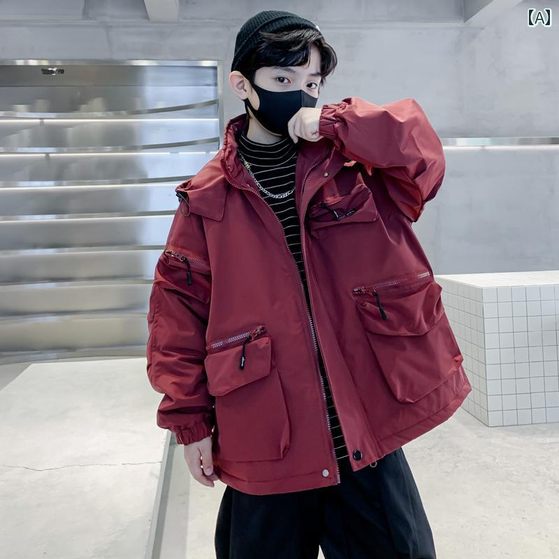 アウター 男の子 おしゃれ カジュアル キッズ フード コットンコート パーカージャケット クール トレンディ ジャケット