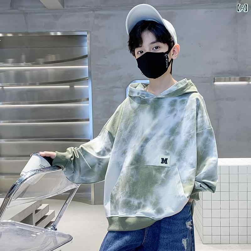 男の子 トップス カジュアル おしゃれ スウェットシャツ 春秋 ストリート 秋 フード 服 秋 トップス