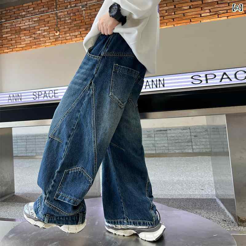 子供服 男の子ズボン キッズ ファッション カジュアル パンツ おしゃれ 秋 ジーンズ 春秋 男前 ワイド トレンド