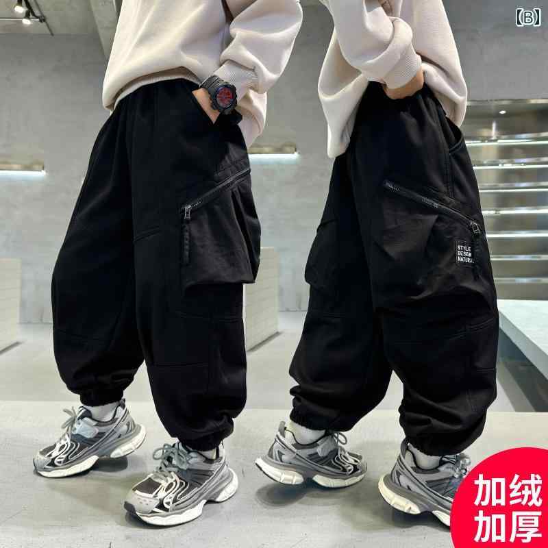 子供服 男の子ズボン キッズ ファッション カジュアル パンツ おしゃれ 秋 起毛 厚手 秋冬 トレンディ 2