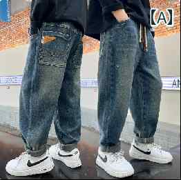 子供服 男の子ズボン キッズ ファッション カジュアル パンツ おしゃれ 春秋 ジーンズ ストリート