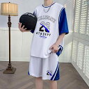 セットアップ 男の子 おしゃれ カジュアル 夏 バスケットボール ジャージ スポーツ 学生 半袖 ジャージ