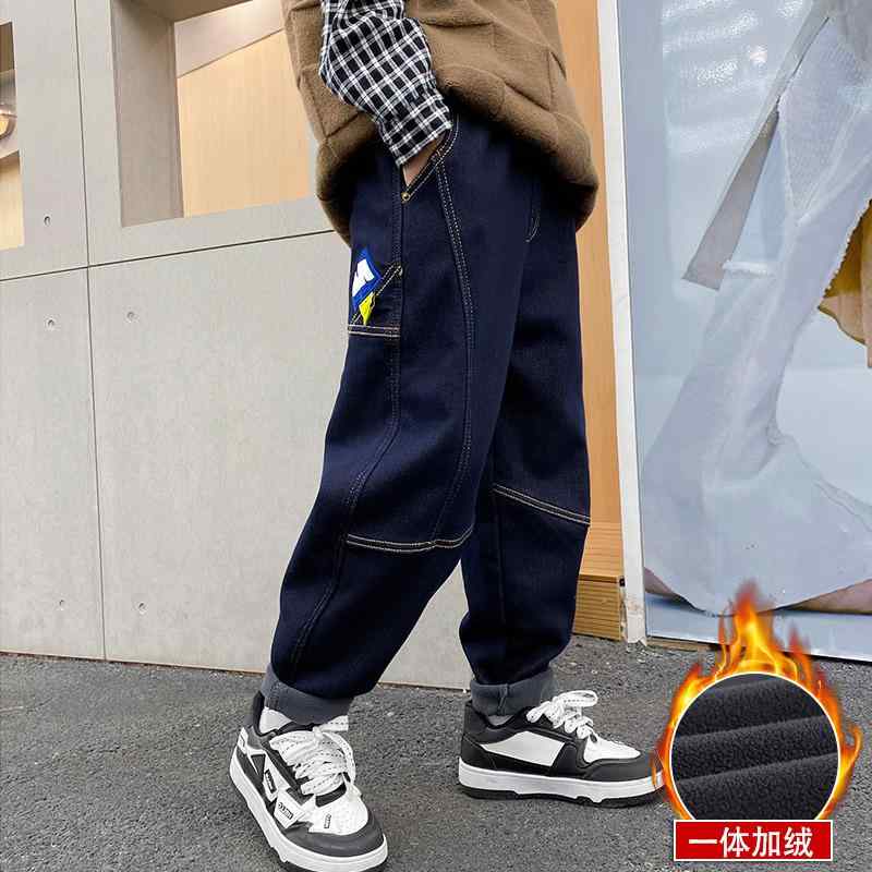 子供服 男の子ズボン キッズ ファッション カジュアル パンツ おしゃれ 起毛 ジーンズ 秋冬 ストリート..