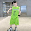 セットアップ 男の子 おしゃれ カジュアル 夏 ボーイズ ひんやり 涼しい 快適 速乾 ボーイズ ノースリーブベスト バスケットボール ユニフォーム