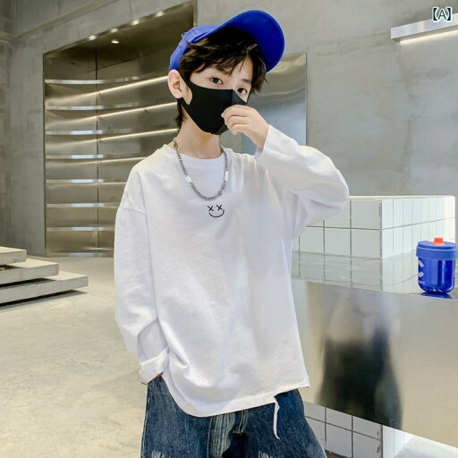 男の子 トップス カジュアル おしゃれ Tシャツ 長袖 綿 白 秋 シャツ トレンディ 男の子 トップス カジュアル おしゃれ Tシャツ 長袖 綿 白 秋 シャツ トレンディ