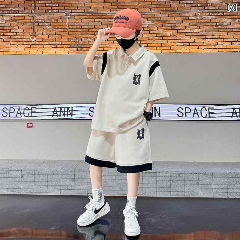 セットアップ 男の子 おしゃれ カジュアル 夏 半袖 薄手 涼しい 涼しい スポーツ ポロシャツ トレンド