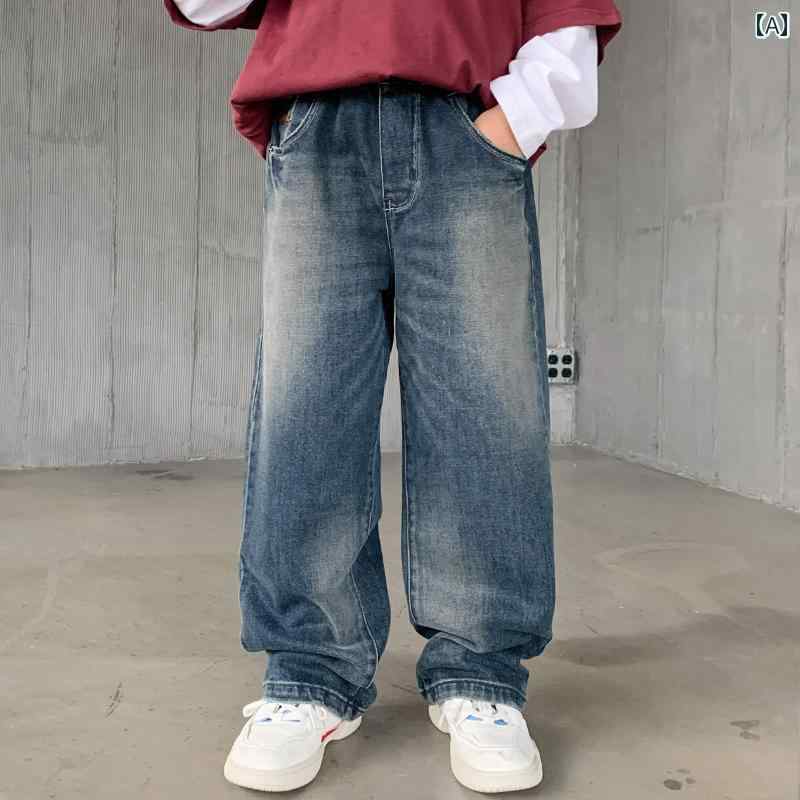 子供服 男の子ズボン キッズ ファッション カジュアル パンツ おしゃれ 秋 ジーンズ 春秋 ビッグ 秋 ストリート ストレート