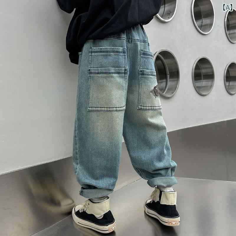 子供服 男の子ズボン キッズ ファッション カジュアル パンツ おしゃれ 秋 ジーンズ 春秋 トレンディ