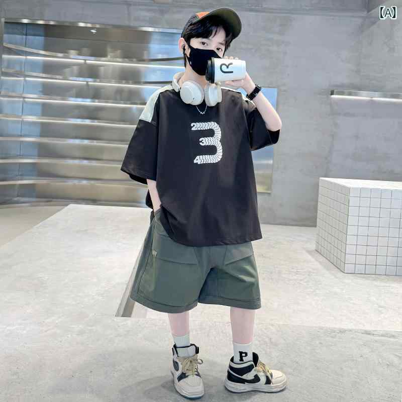 セットアップ 男の子 おしゃれ カジュアル 夏 ビッグ ボーイズ 半袖 Tシャツ クール