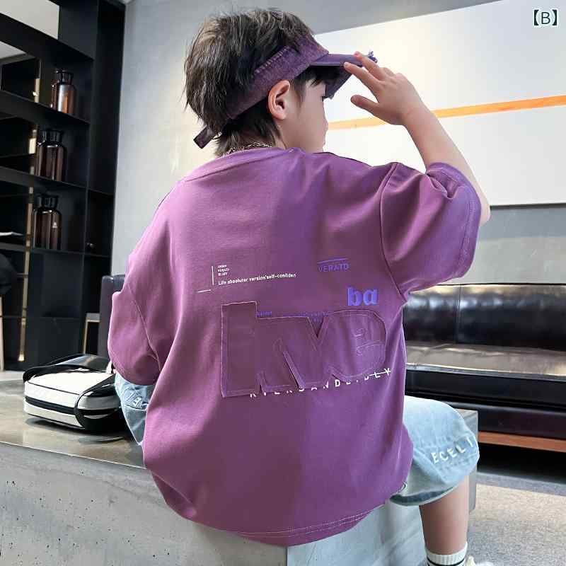 男の子 ファッション ボーイズ 子供 夏 おしゃれ カジュアル 半袖 Tシャツ 大きめ 半袖 綿 Tシャツ トップス tシャツ