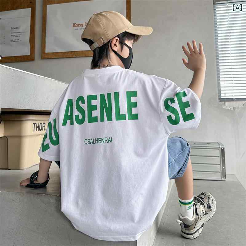 男の子 ファッション ボーイズ 子供 夏 おしゃれ カジュアル 半袖 トレンド t おしゃれ かっこいい カジュアル ゆったり トップス tシャツ