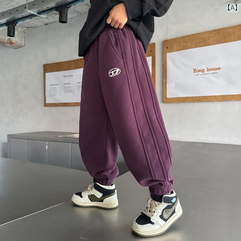 子供服 男の子ズボン キッズ ファッション カジュアル パンツ おしゃれ ボーイズ フリース スウェット 秋冬 厚手 スウェット オールインワン フリース ボーイズ トレンディ