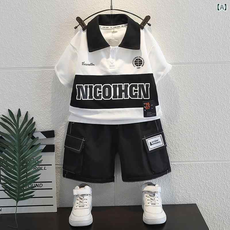 セットアップ 男の子 おしゃれ カジュアル 夏 ボーイズ ポロシャツ セット ベビー 半袖 2点 セット