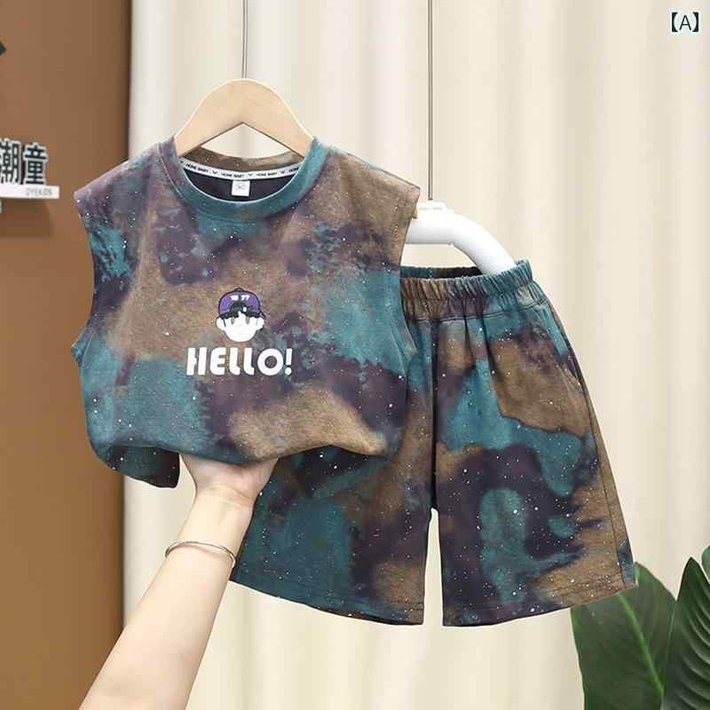 セットアップ 男の子 おしゃれ カジュアル 夏 ノースリーブ ベビー 2点 セット 薄着