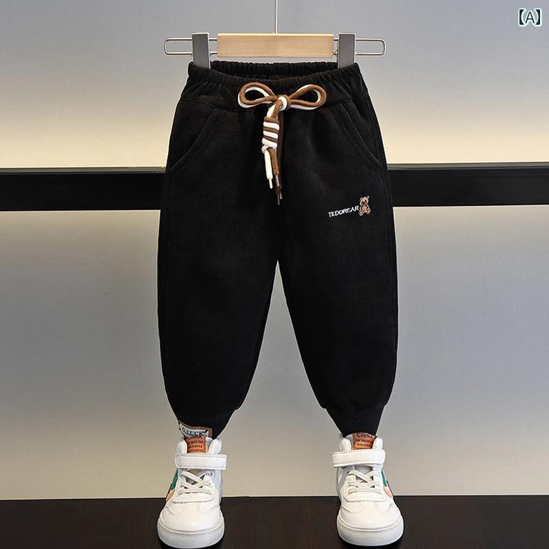 子供服 男の子ズボン キッズ ファッション カジュアル パンツ おしゃれ ボーイズ フリース ベビー 秋冬 オールインワン フリース 厚手 スウェット 冬 暖かい 綿