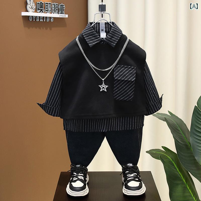 楽天おうち健康生活セットアップ 男の子 おしゃれ カジュアル キッズ 秋 ベスト 春秋 ベビー ストリート 韓国 トレンド