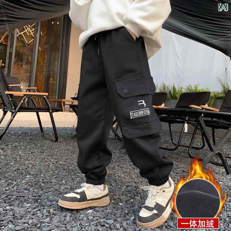 子供服 男の子ズボン キッズ ファッション カジュアル パンツ おしゃれ 厚手 秋冬 ビッグ 起毛