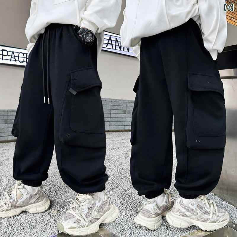 子供服 男の子ズボン キッズ ファッション カジュアル パンツ おしゃれ ボーイズ ブラック スポーツ 春..