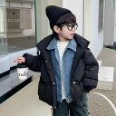 キッズ ファッション 男の子 トップス カジュアル おしゃれ ボーイズ ダウン ジャケット 冬 冬 フェイク セットアップ ジャケット ボーイズ ショート 厚手