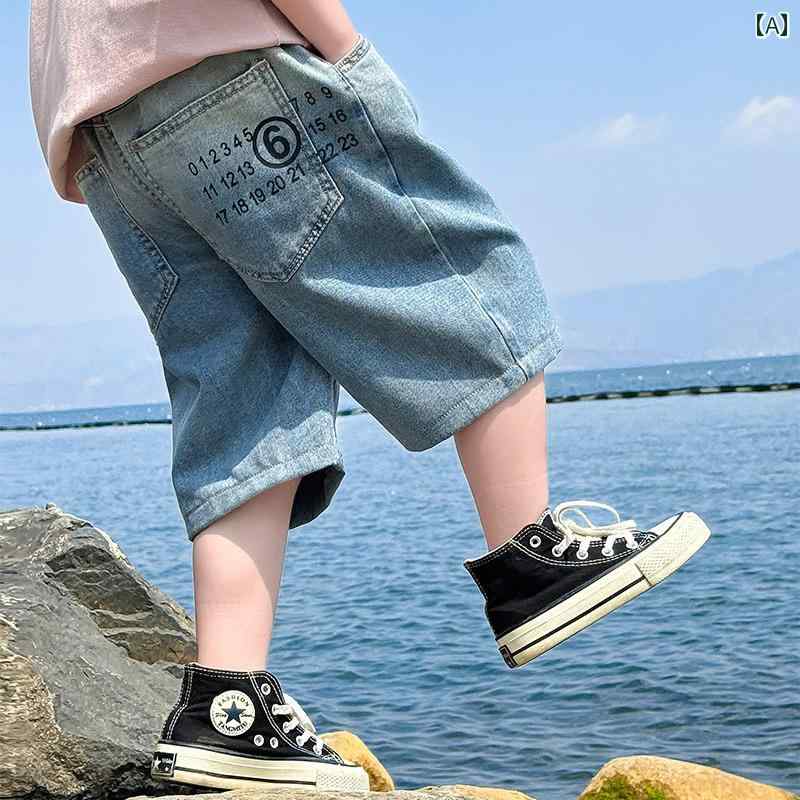 ショートパンツ キッズ 男の子 夏 ズボン カジュアル おしゃれ ジーンズ ゆったり スポーツ クロップド